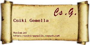 Csiki Gemella névjegykártya